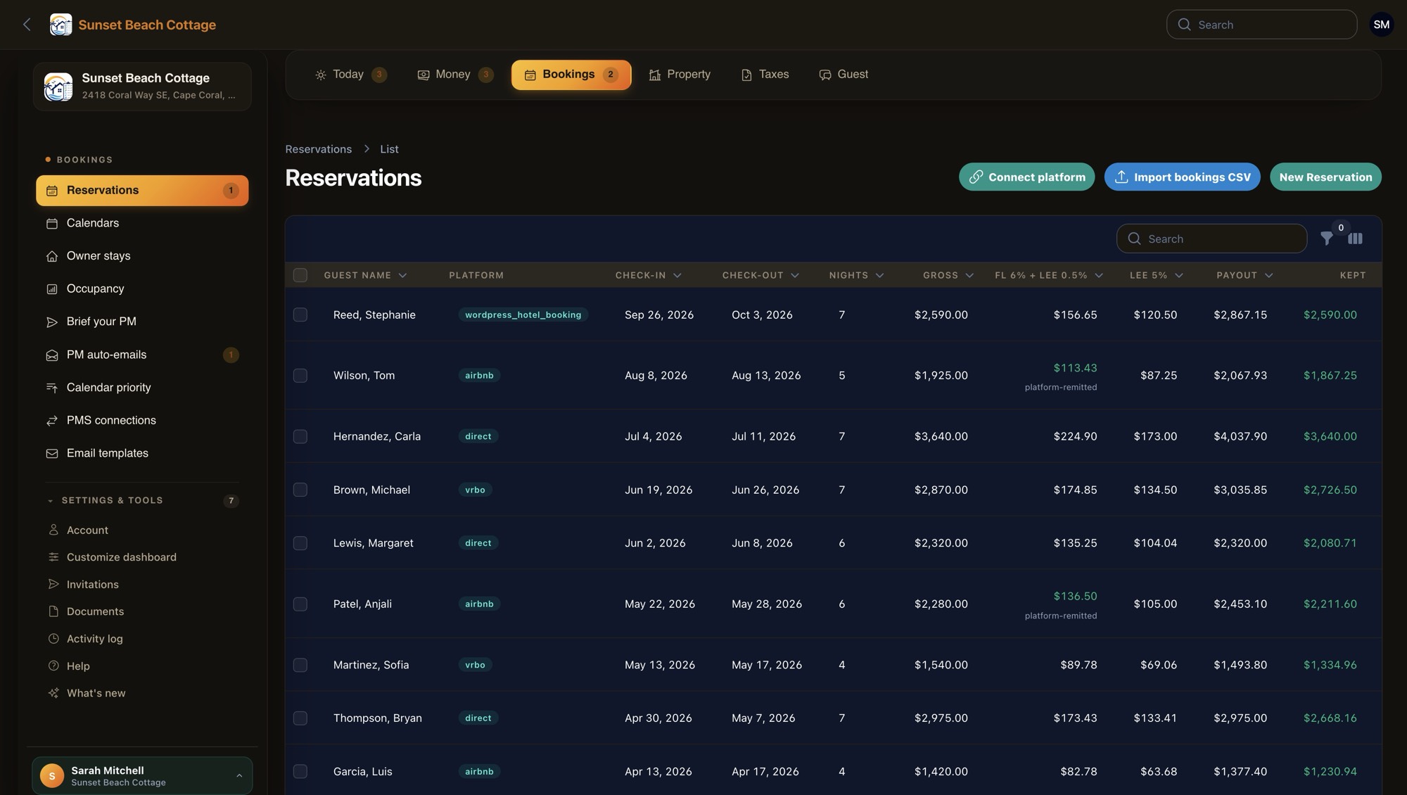 Bookings — multi-channel sync