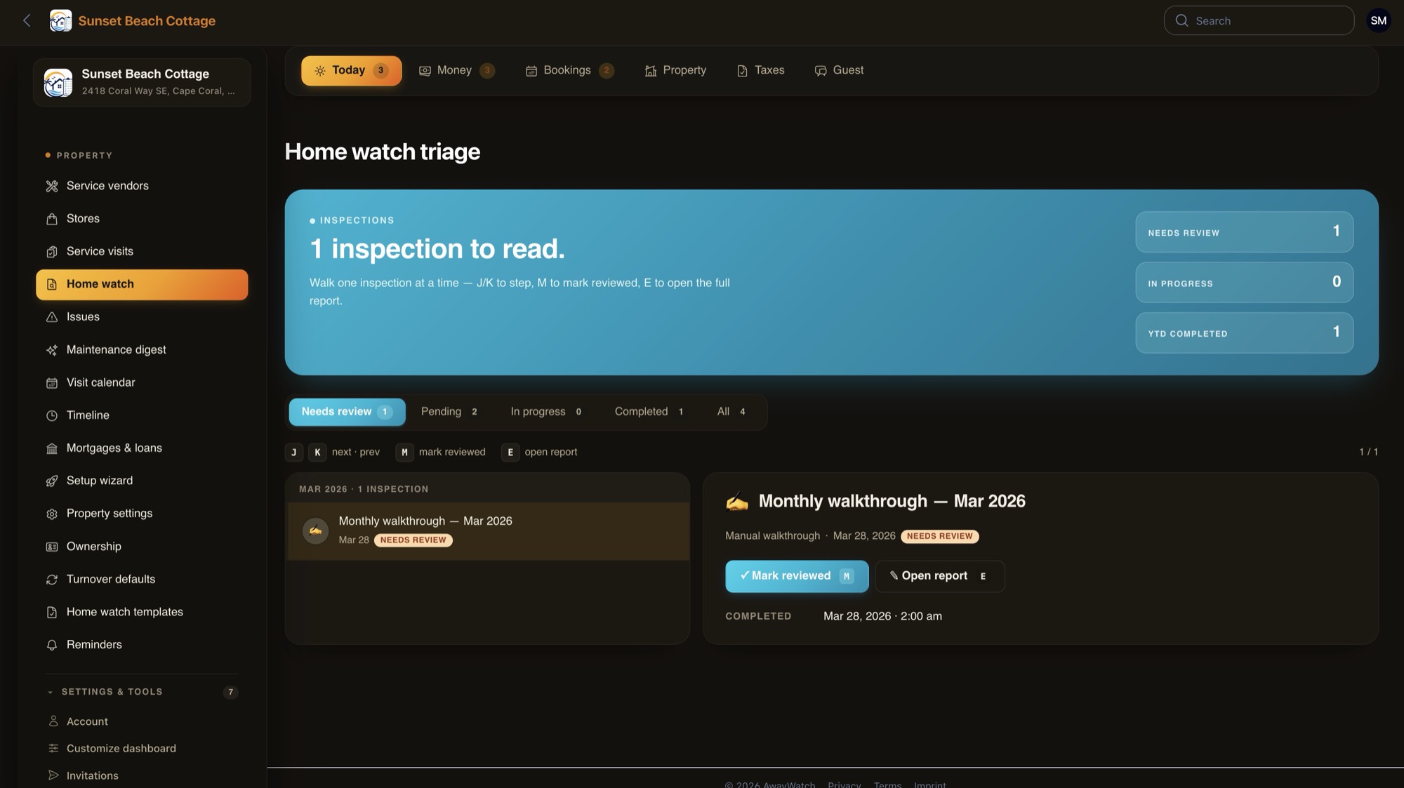 Inspection walkthrough with AI findings